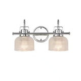 2-Light Chrome Sconce with Clear Glass Shades