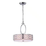 3-Light Chrome Drum Chandelier