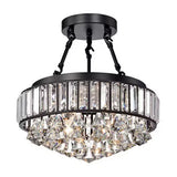 13.8 in. 4-Light Black Semi- Flush Mount