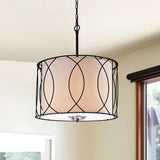 3-Light Shaded Drum Pendant
