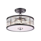 16.9 in. Coffee Black Semi-Flush Mount