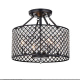 16.9-in Antique Bronze/Clear Metal Ceiling Light Mount