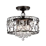 16 in. 4-Light Black Brushed Bronze Semi- Flush Mount